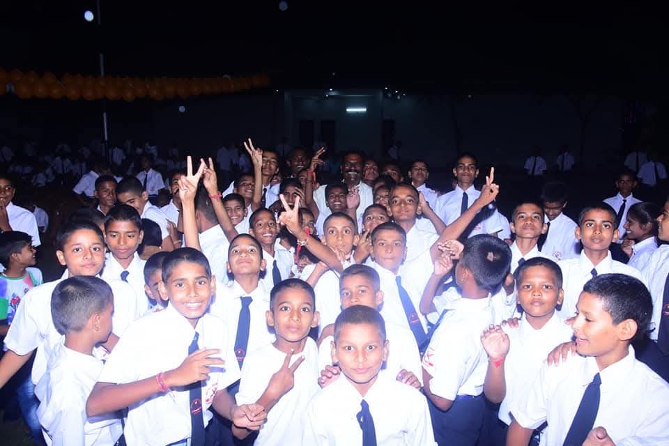 Sports activities and physical training on school playground