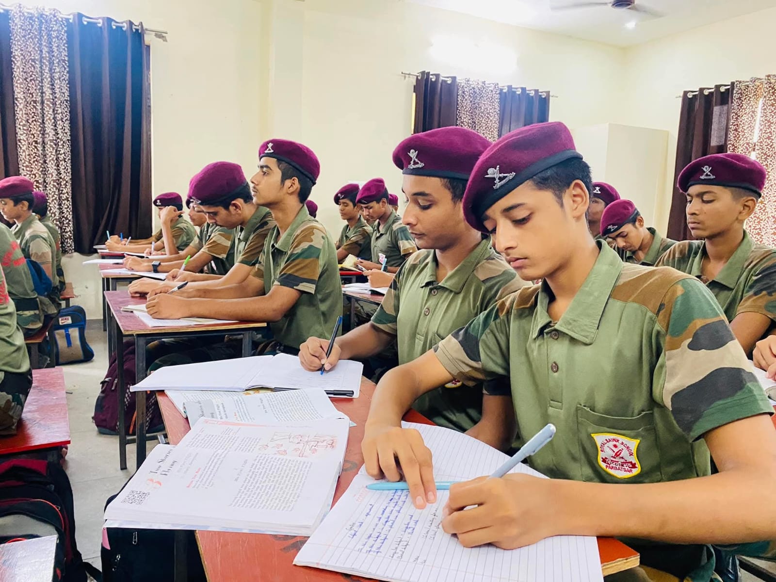 Royal Sainik School Parbatsar students performing yoga for physical and mental wellness