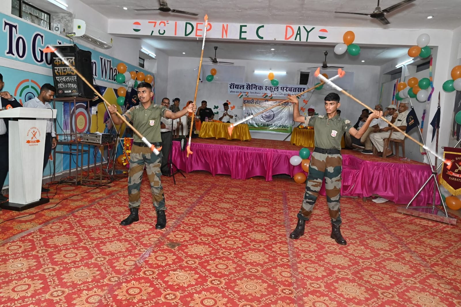 Royal Sainik School Parbatsar students participating in inter-school debate competition