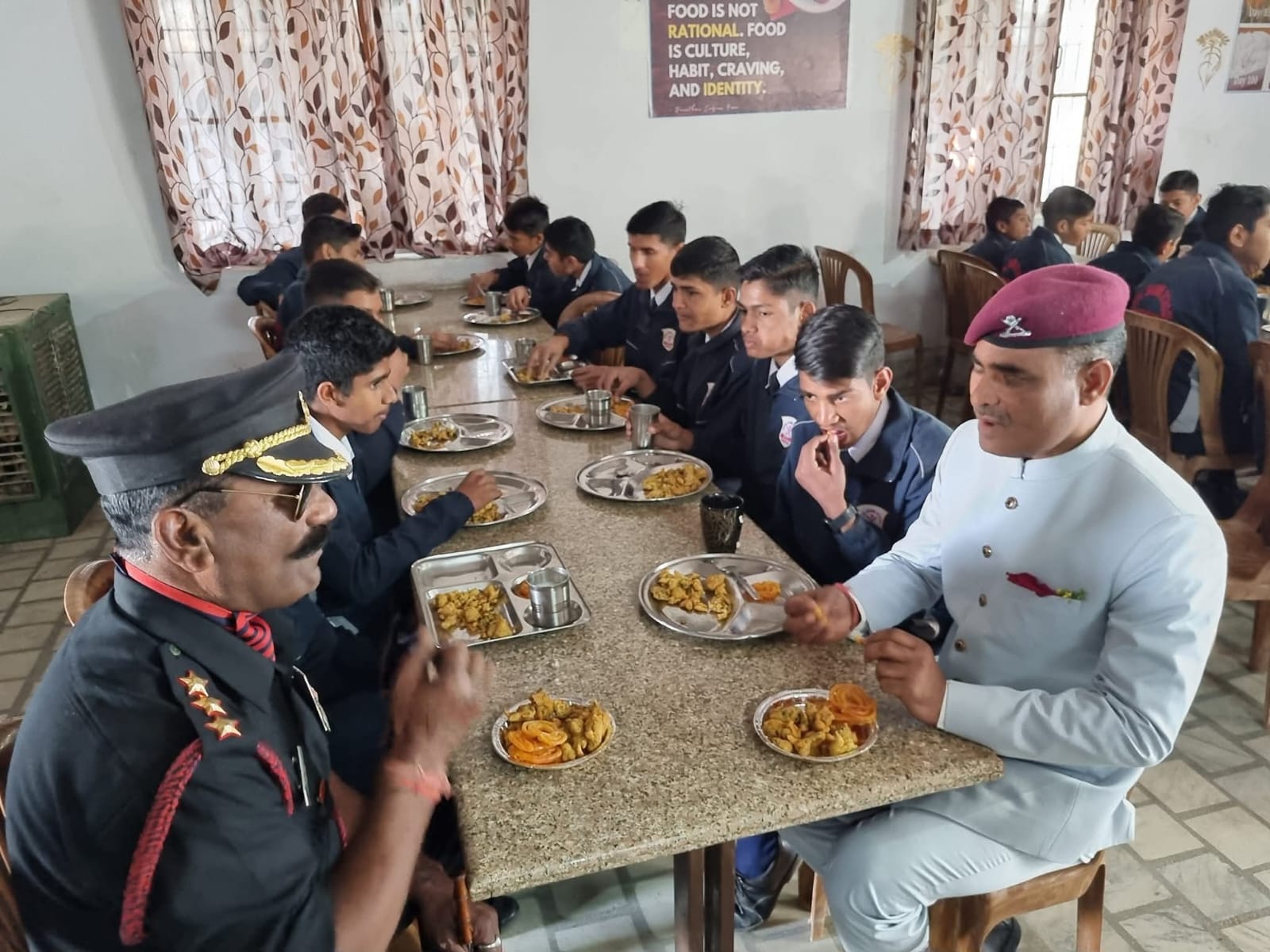 Sports activities and physical training on school playground