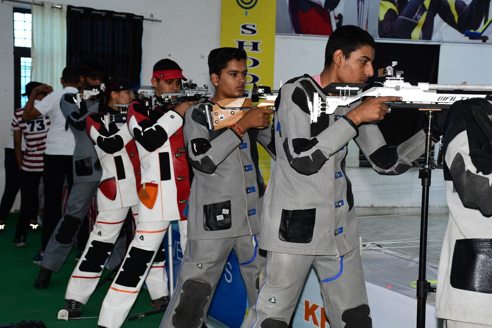Cadets in uniform participating in morning parade at Royal Sainik School Parbatsar